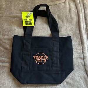 Trader Joe's Black Canvas Tote Bag